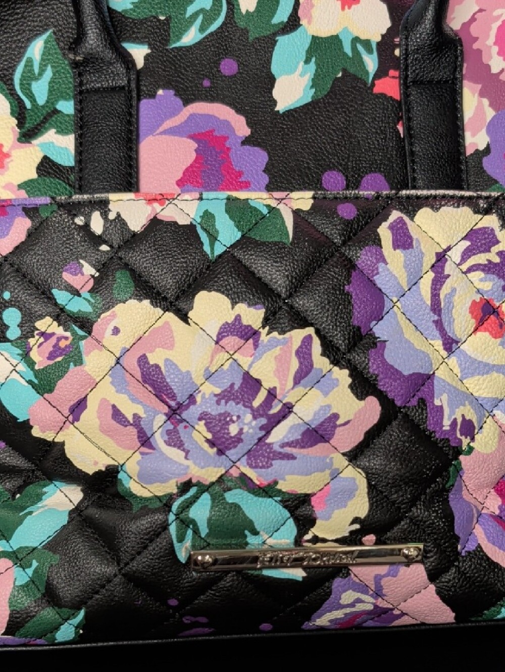 Betsey Johnson Quilted Floral Studded Oversized Bow Satchel Bag - Picture 7 of 10